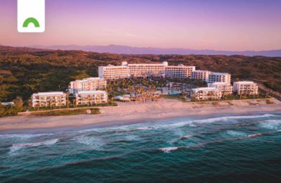 aerial view of coastal resort