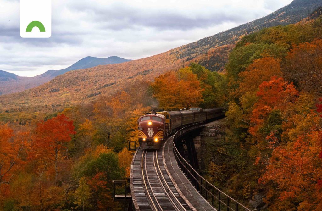 train in autumn colours