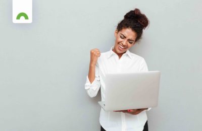 girl power with laptop