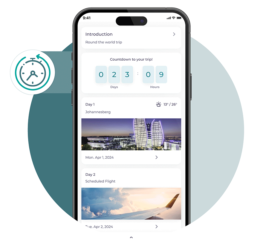 TravelKey Countdown Feature